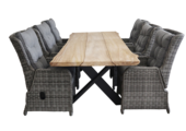 7-delige tuinset | 6 Dublin verstelbare tuinstoelen AG | Pohon tuintafel