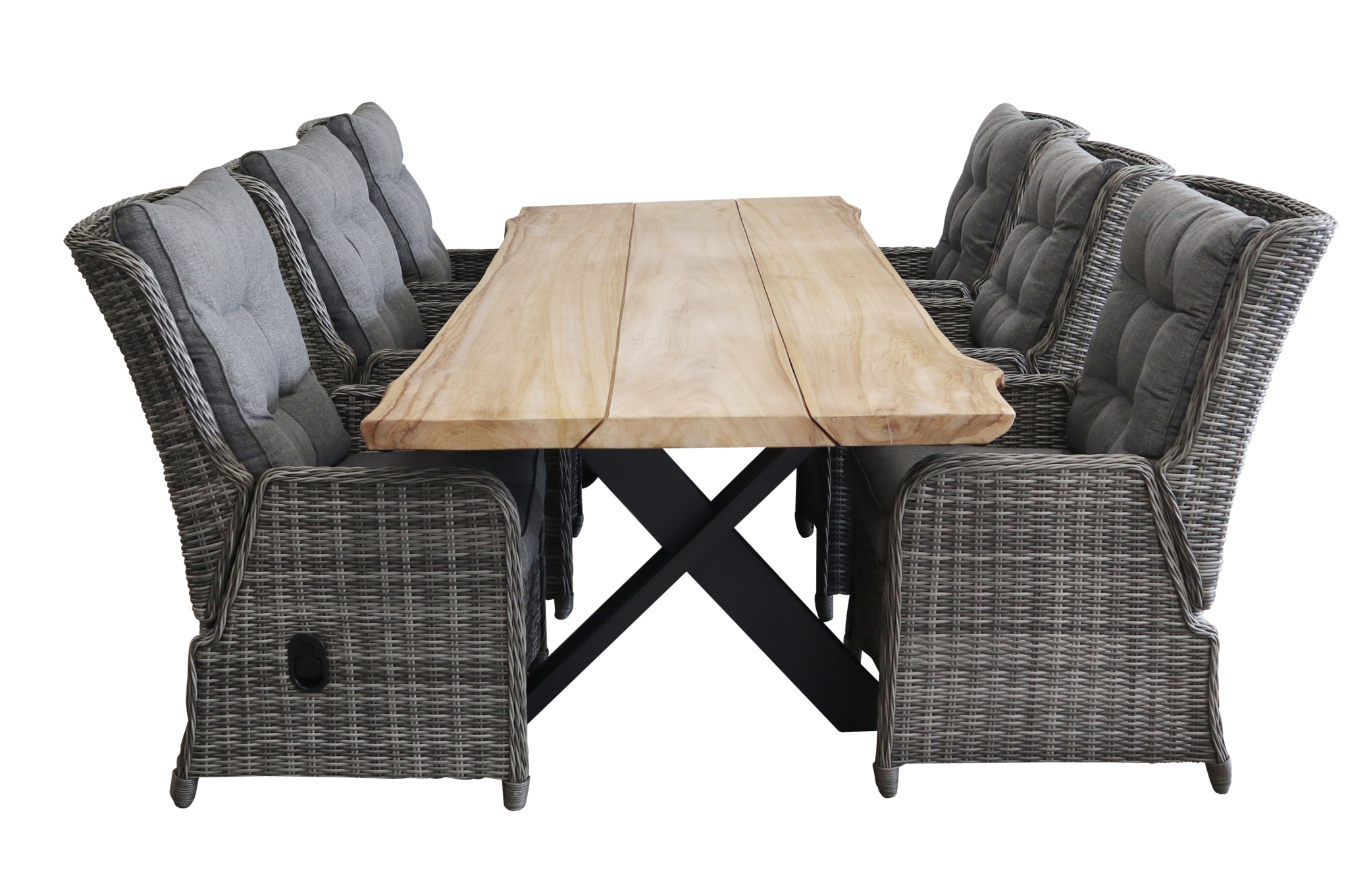 4 Seizoenen Tuinmeubelen 7-delige tuinset | 6 Dublin verstelbare tuinstoelen AG | Pohon tuintafel