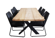 7-delige tuinset | 6 Mona tuinstoelen BL | Pohon tuintafel