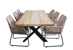 7-delige tuinset | 6 Mona tuinstoelen Sand | Pohon tuintafel