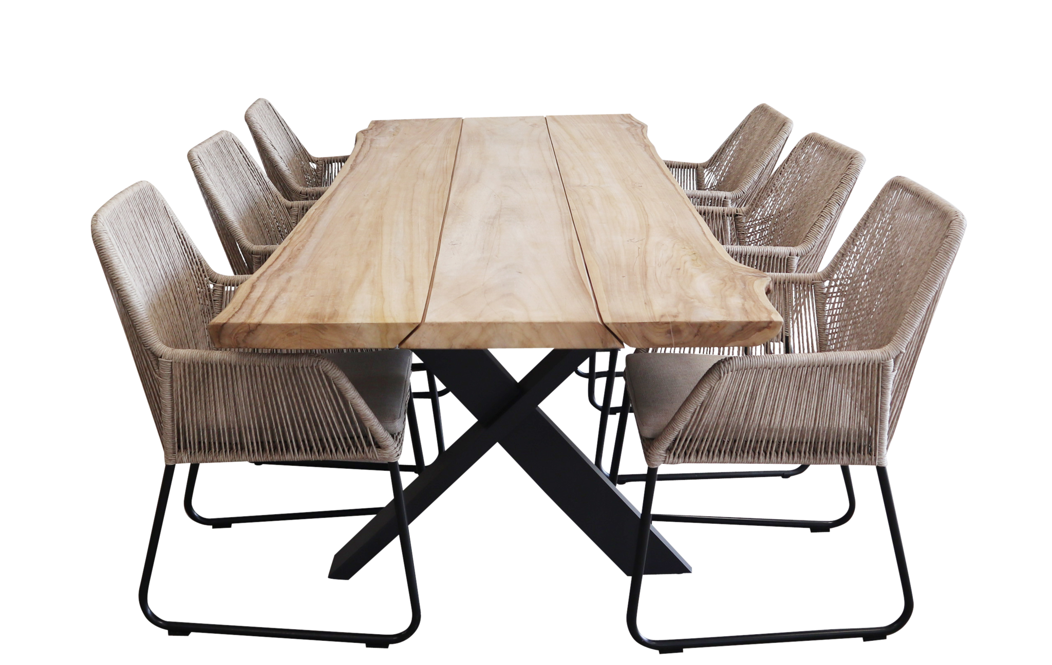 4 Seizoenen Tuinmeubelen 7-delige tuinset | 6 Mona tuinstoelen Sand | Pohon tuintafel