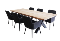 7-delige tuinset | 6 Pisa tuinstoelen BL | Pohon tuintafel