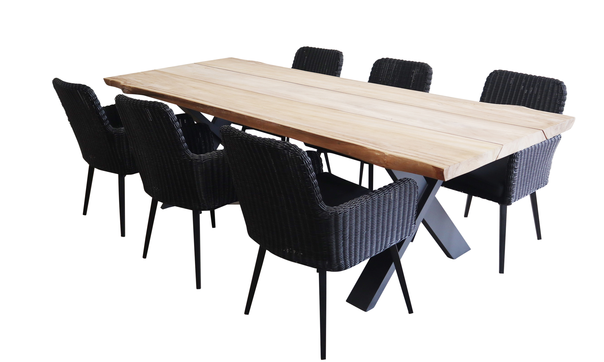 4 Seizoenen Tuinmeubelen 7-delige tuinset | 6 Pisa tuinstoelen BL | Pohon tuintafel