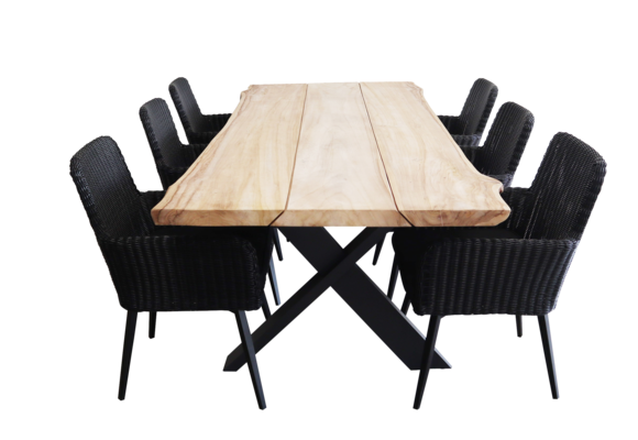 7-delige tuinset | 6 Pisa tuinstoelen BL | Pohon tuintafel