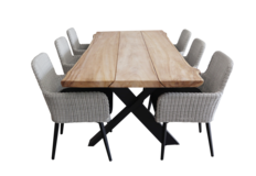 7-delige tuinset | 6 Pisa tuinstoelen White | Pohon tuintafel