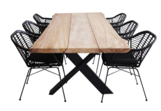 7-delige tuinset | 6 Oslo tuinstoelen Black | Pohon tuintafel