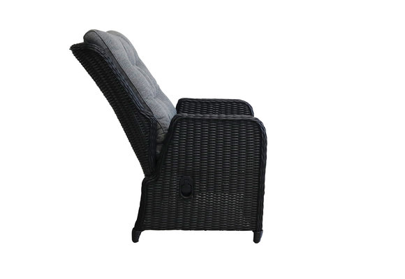 7-delige tuinset | 6 Dublin verstelbare stoelen (BL) | 220cm ovale Cyprus tuintafel (Wood)