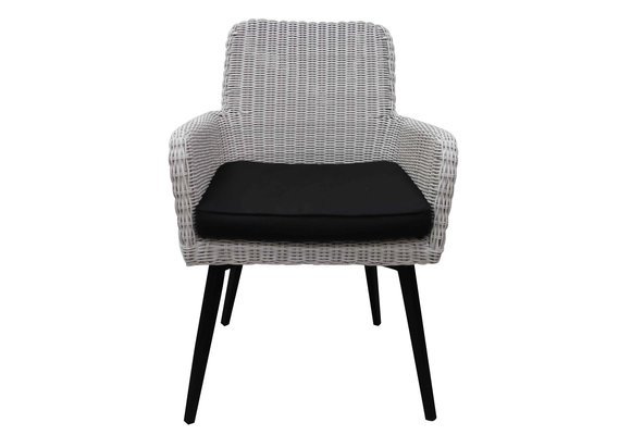 7-delige tuinset | 6 Pisa stoelen White | 210x100cm Calpe tuintafel