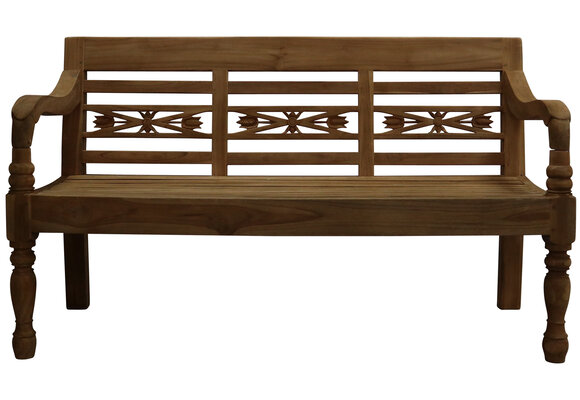 Stationsbank 2-zits | 130cm | Teakhout