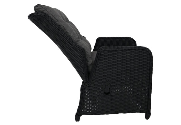 Verstelbare tuinstoel Dublin | Black | Wicker - SHOWROOM