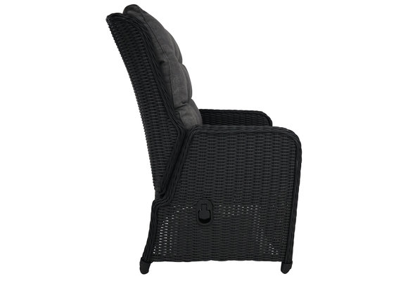 Verstelbare tuinstoel Dublin | Black | Wicker - SHOWROOM