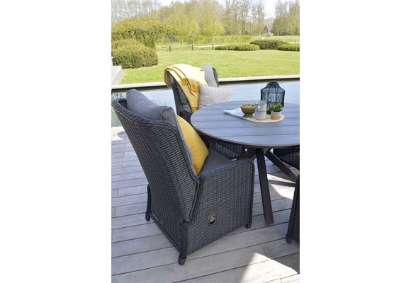 Verstelbare tuinstoel Dublin | Black | Wicker - SHOWROOM