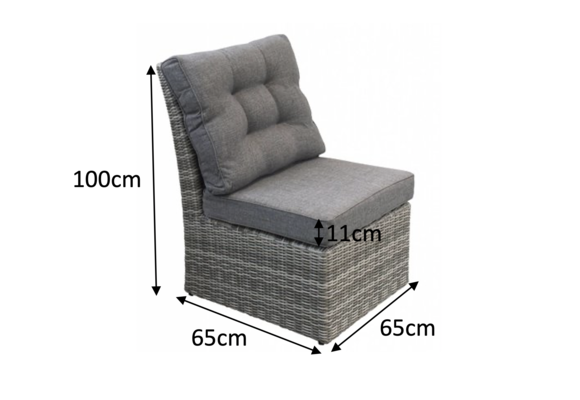 Middenelement Dublin | Ash Grey | Wicker