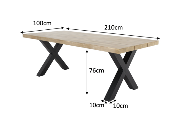 7-delige tuinset | 6 Dublin stoelen MG | 210x100cm Calpe tuintafel
