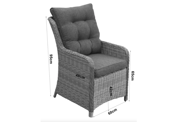 5-delige vierkante tuinset | 4 Dublin tuinstoelen (MG)  | 115x115cm tuintafel