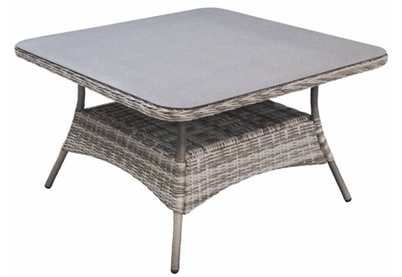 5-delige vierkante tuinset | 4 Dublin verstelbare stoelen (AG) | 115x115cm tuintafel