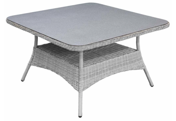 5-delige vierkante tuinset | 4 Dublin verstelbare stoelen (MG) 115x115cm tuintafel (keramiek)