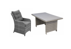 5-delige tuinset | 4 Dublin tuinstoelen | 145cm tuintafel (keramiek)