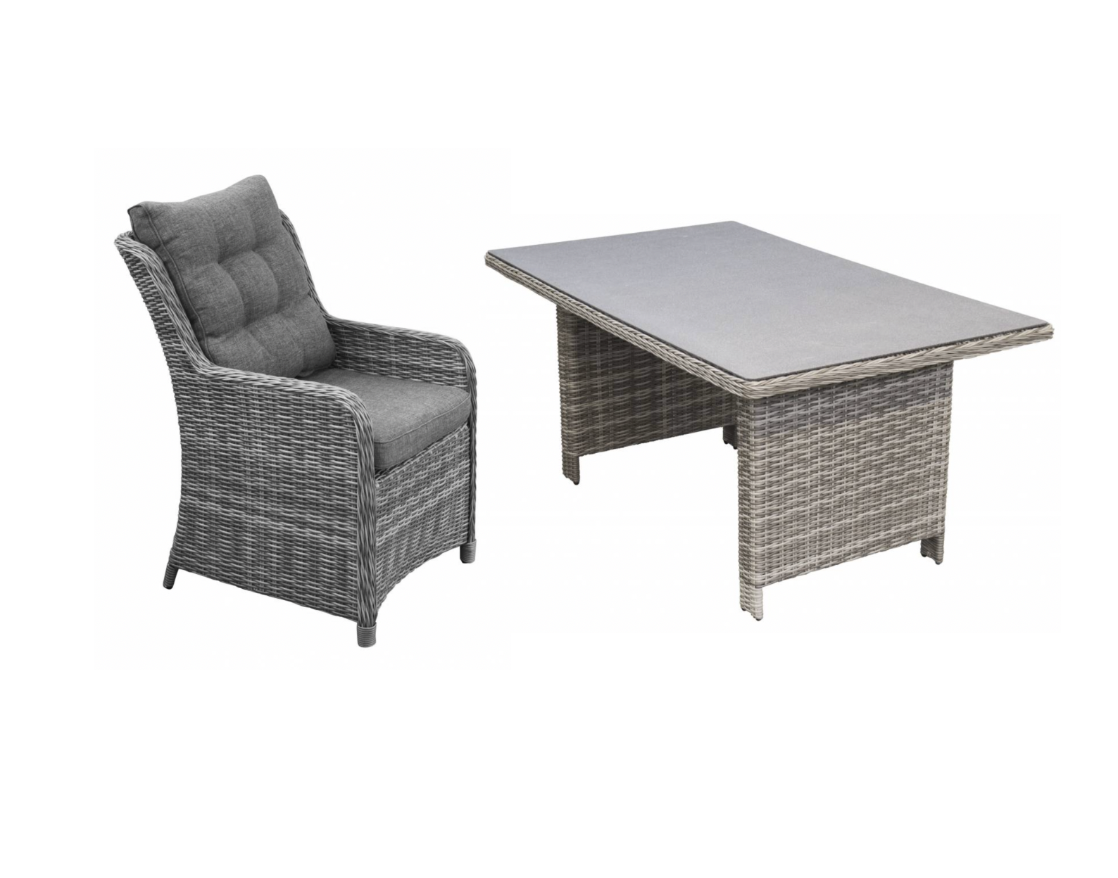 4 Seizoenen Tuinmeubelen 5-delige tuinset | 4 Dublin tuinstoelen (AG) | 145cm tuintafel (keramiek)