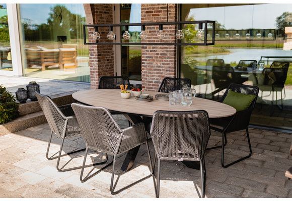 Ovale tuintafel Cyprus 220cm | Wood | Polywood & Aluminium