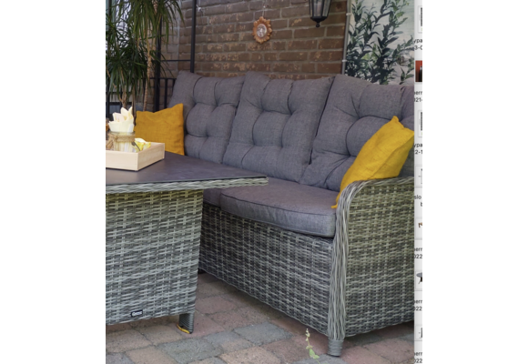Loungebank Dublin | 2-persoons | Mystic Grey | Wicker