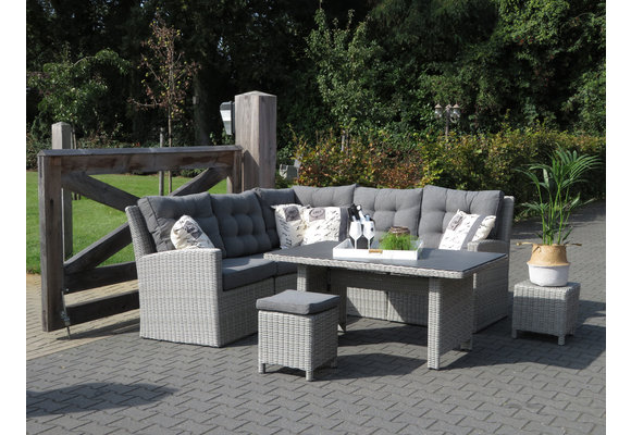 Tuintafel Dublin 145x85cm | Ash Grey | Keramiek & Wicker