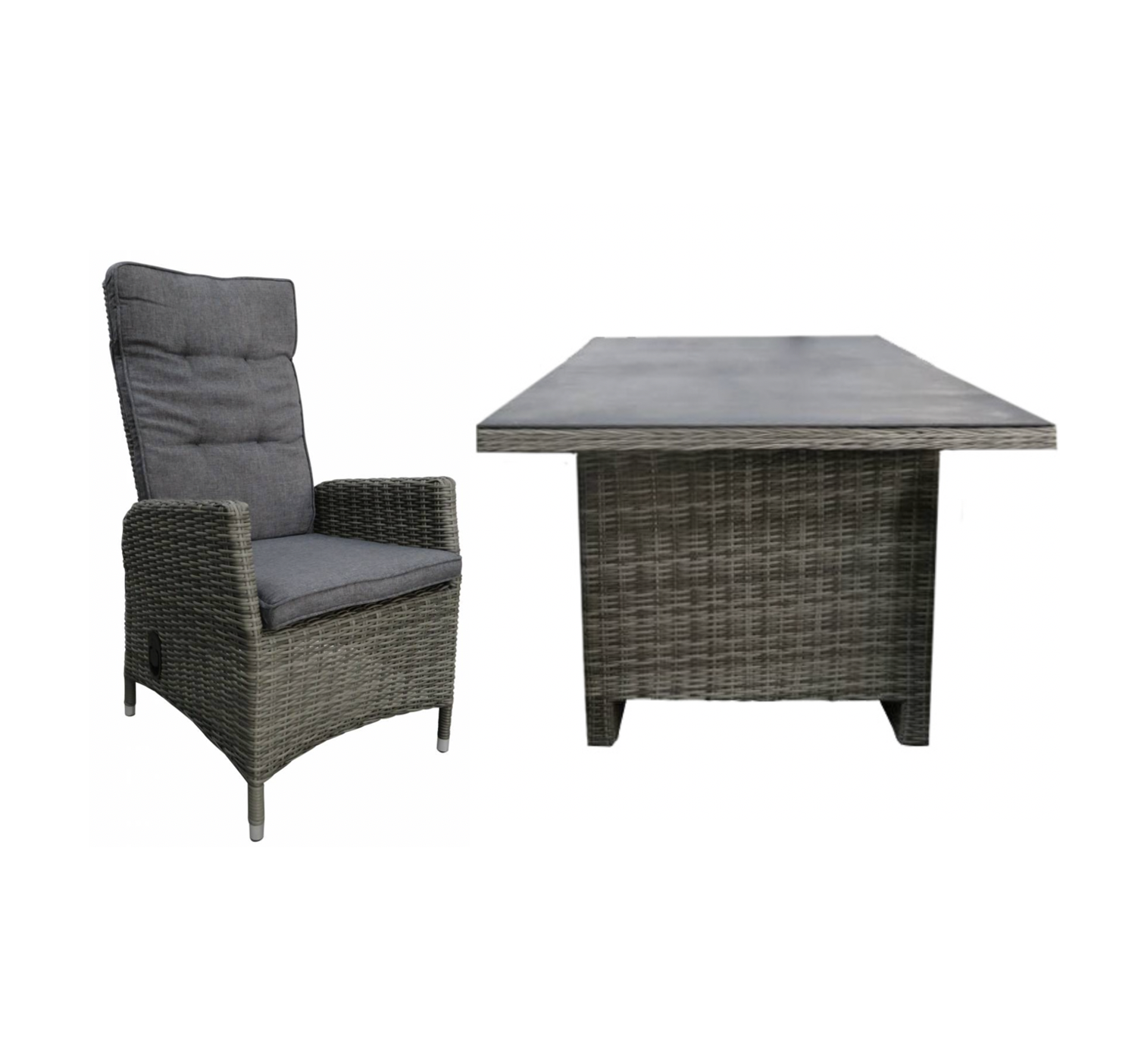 4 Seizoenen Tuinmeubelen 7-delige tuinset | 6 Kos verstelbare tuinstoelen (AG) | 230cm tuintafel (Keramiek)