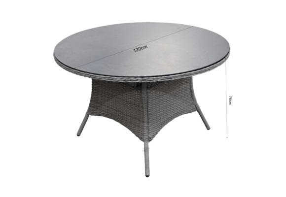 5-delige ronde tuinset | 4 Kos verstelbare tuinstoelen (AG) | ø120cm tuintafel (Keramiek)