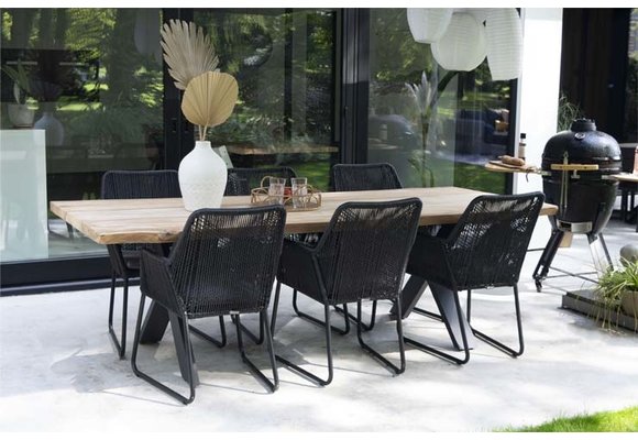 7-delige tuinset | 6 Mona tuinstoelen BL | Pohon tuintafel
