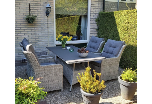 7-delige tuinset | 6 Dublin tuinstoelen (MG) | 180cm tuintafel (Keramiek)