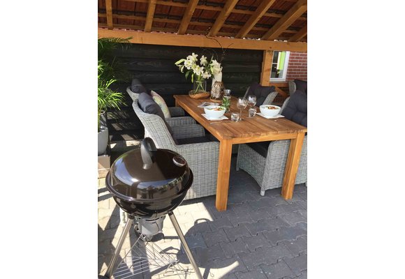 5-delige tuinset | 4 Dublin tuinstoelen (MG) | 240cm ovale Palu tuintafel (Teakhout)