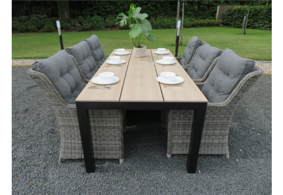 5-delige ronde tuinset | 4 Dublin tuinstoelen (AG) | ⌀120cm Cyprus tuintafel (Wood)