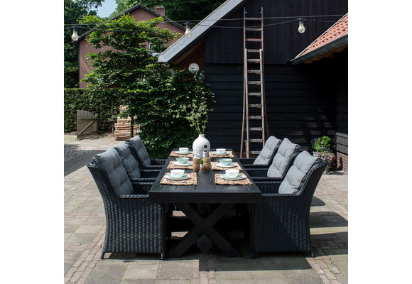 5-delige tuinset | 4 Dublin tuinstoelen (BL) | 160 Cyprus tuintafel (Wood)