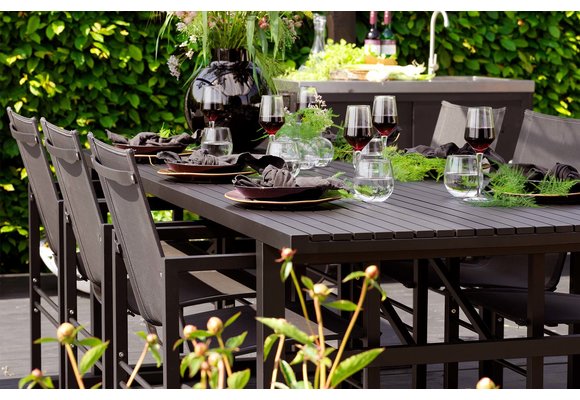 Dining tuinstoel Vevi | Black | Aluminium & Textileen | Brafab