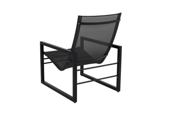 Loungestoel Vevi | Black | Aluminium & Textileen | Brafab
