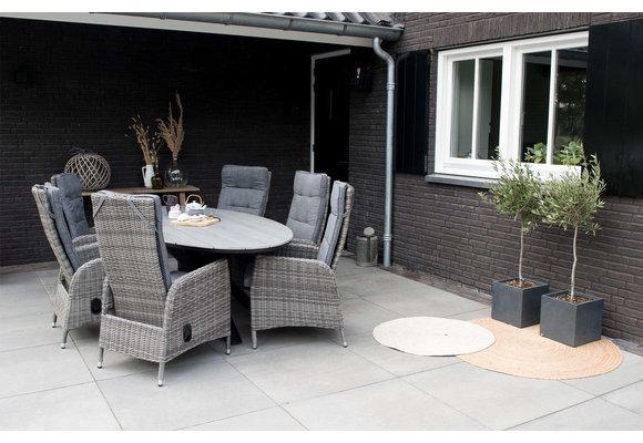 Verstelbare tuinstoel Kos | Ash Grey | Wicker