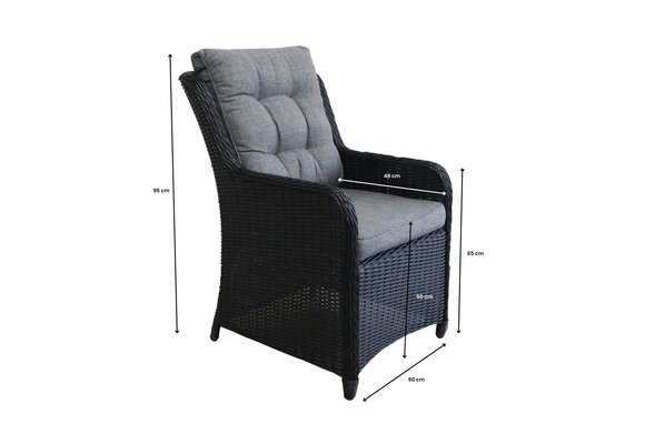 Dining tuinstoel Dublin | Black | Wicker