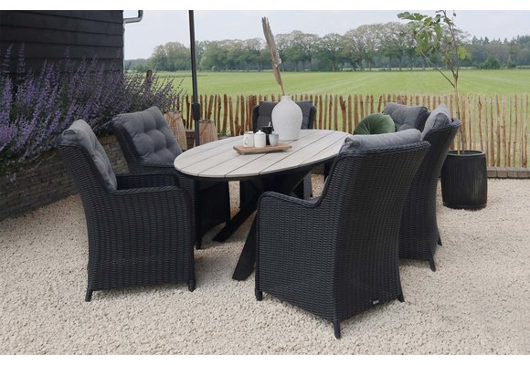Dining tuinstoel Dublin | Black | Wicker
