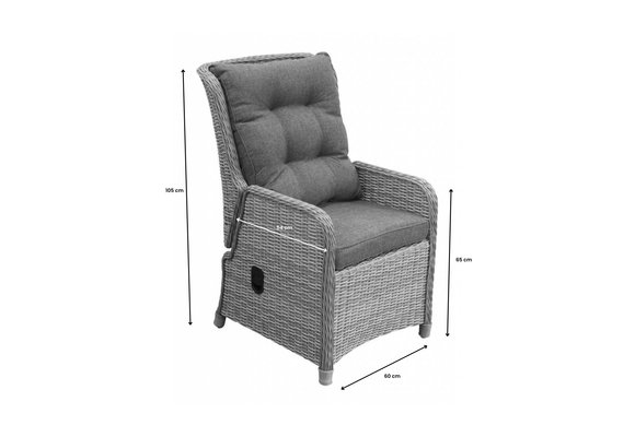 Verstelbare tuinstoel Dublin | Mystic Grey | Wicker