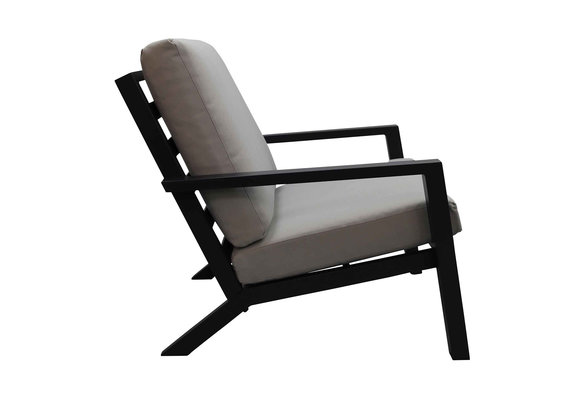 Loungestoel Bezano | Matt Black/Off White | Aluminium
