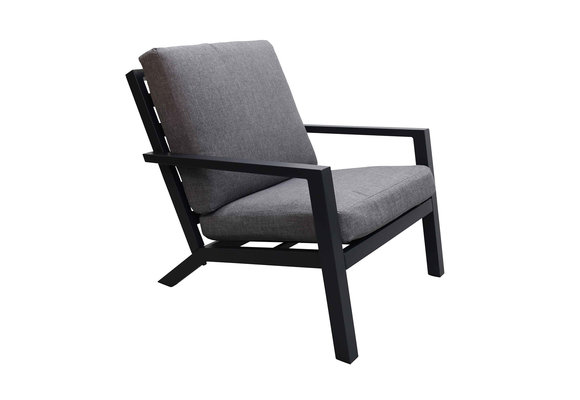 Loungestoel Bezano | Matt Black/Grey | Aluminium