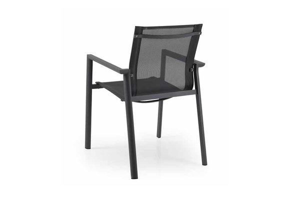 Stapelbare tuinstoel Delia | Antraciet | Textileen | Brafab