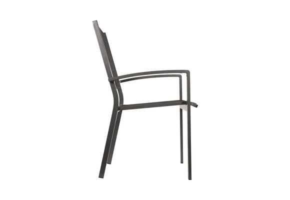 Stapelbare tuinstoel Mojito Negro | Grey | Aluminium & Textileen | Lesli Living