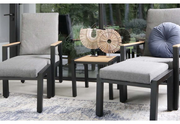 Duo Loungeset Coda | Charcoal | Aluminium