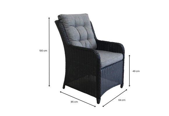 Dining tuinstoel Sevilla | Black | Wicker