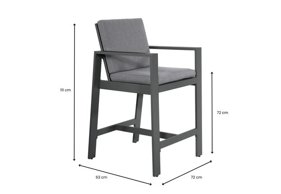 Barstoel Malibu | Charcoal | Aluminium | Lesli Living