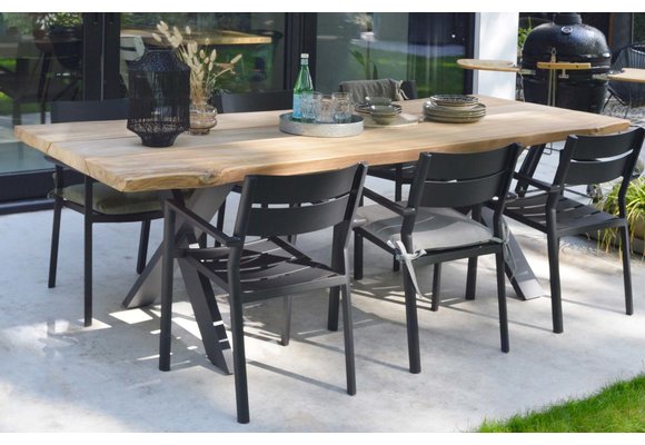 Stapelbare tuinstoel Delia | Antraciet | Aluminium | Brafab