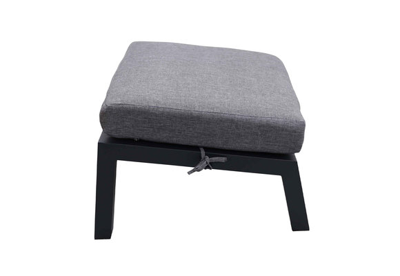 Stoel-bank Loungeset Bezano | met 2-persoonsbank | Matt Black/Grey |  Aluminium