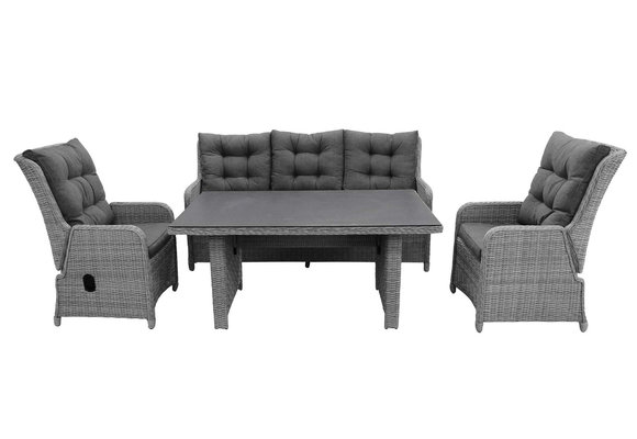 Stoel-bank verstelbare Lounge dining set Dublin | met 3-persoonsbank | Wicker