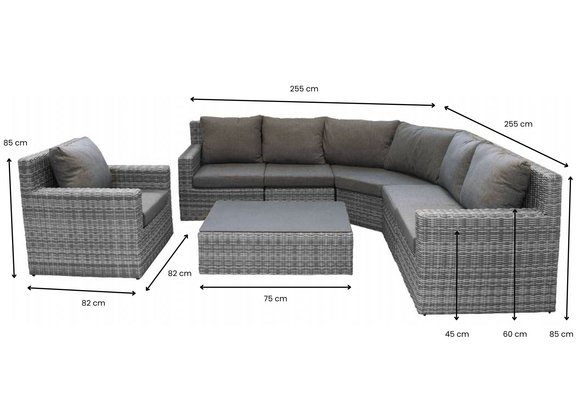 XL-Hoek Loungeset Santonio | 7-delig | met stoel | Wicker